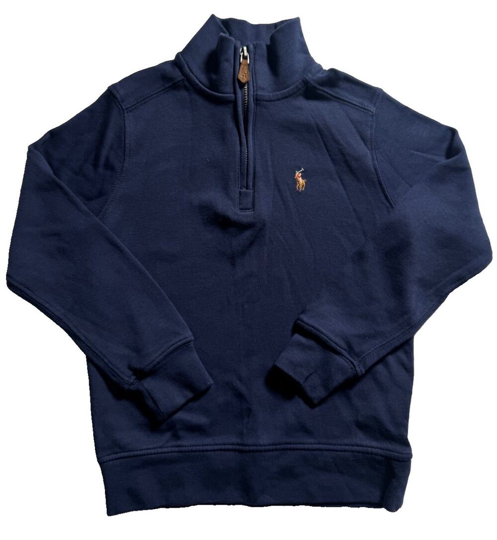 Polo Ralph Lauren Boys 4 4T Navy 1/4 Zip Pullover Pony